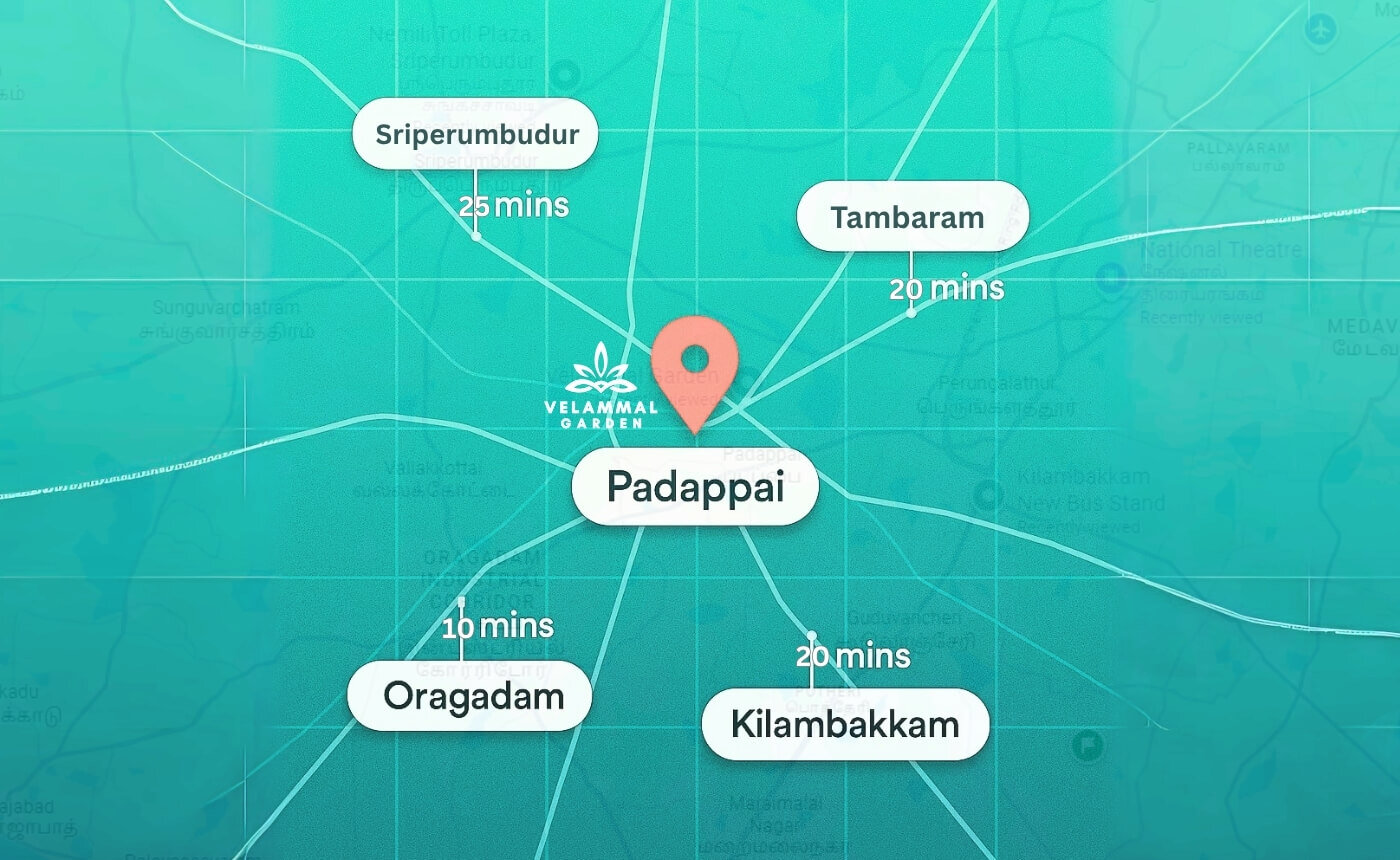 Padappai Rever Location & Connectivity – Velammal Garden